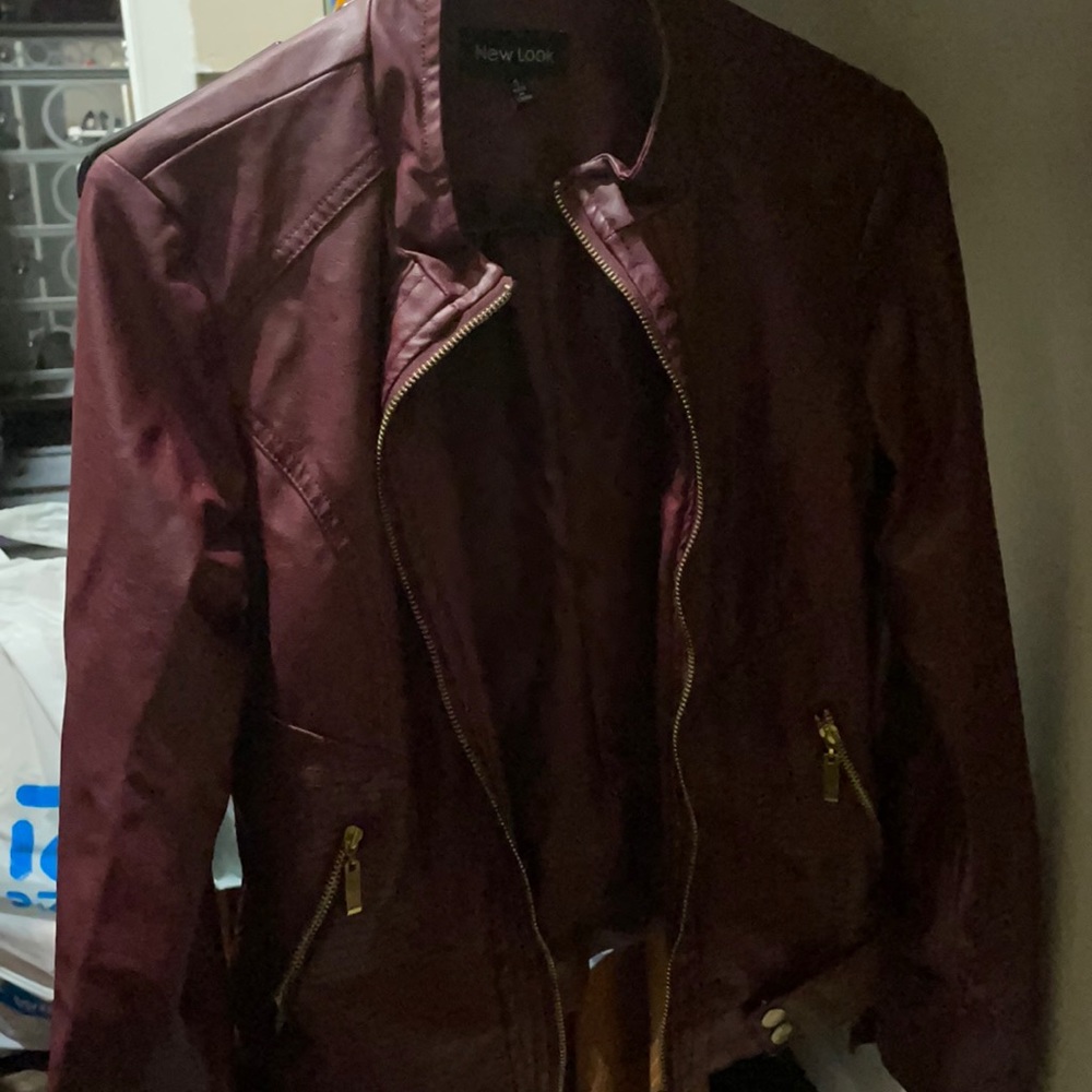 Maroon leather jacket